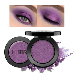 HOOMUSS front view of palette showing 25 purple shades and compact benefit