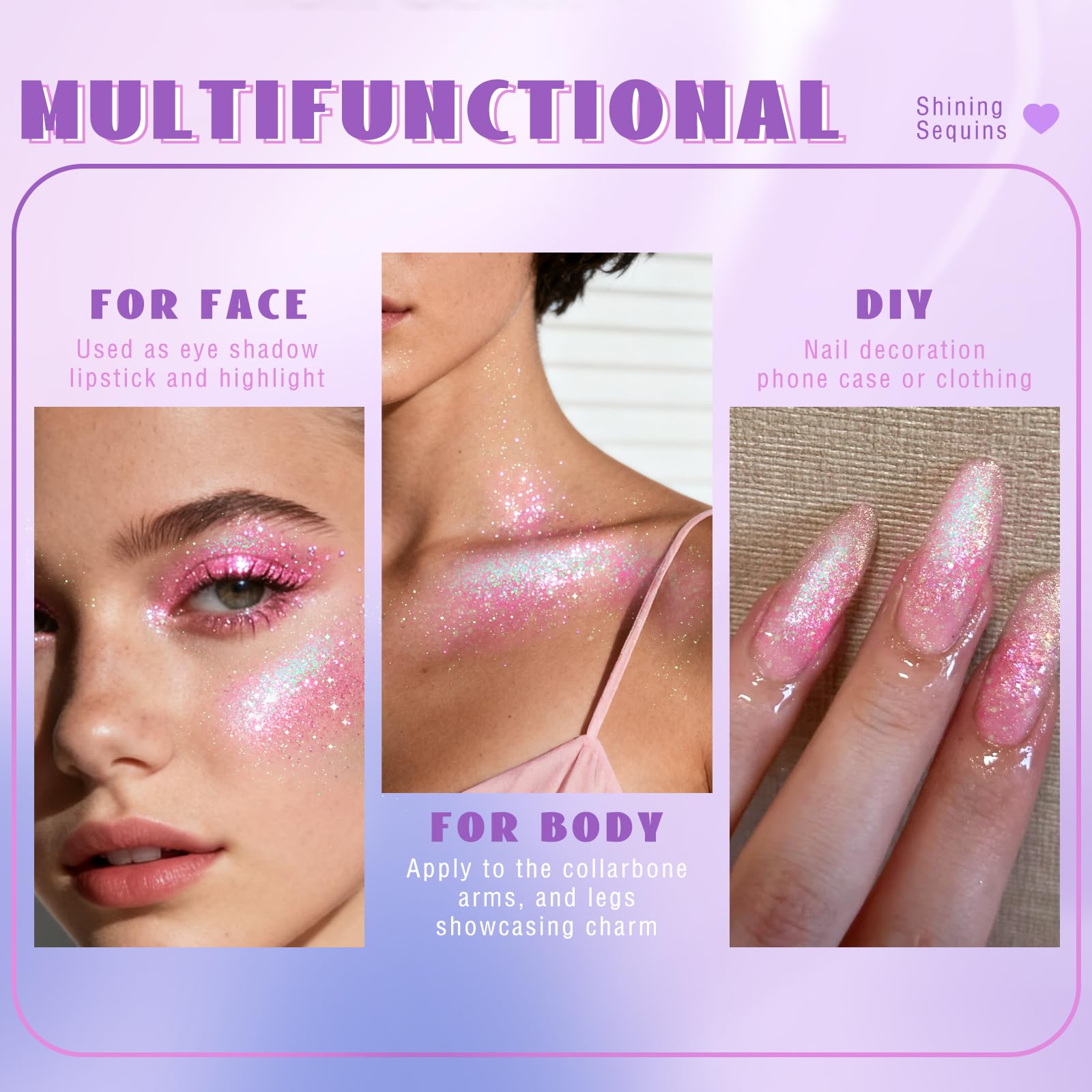HOSAILY applied as freckles on cheek showing playful shimmer and photo-ready effect