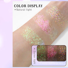 HOSAILY application on face and shoulder showing long-lasting festival-ready sparkle