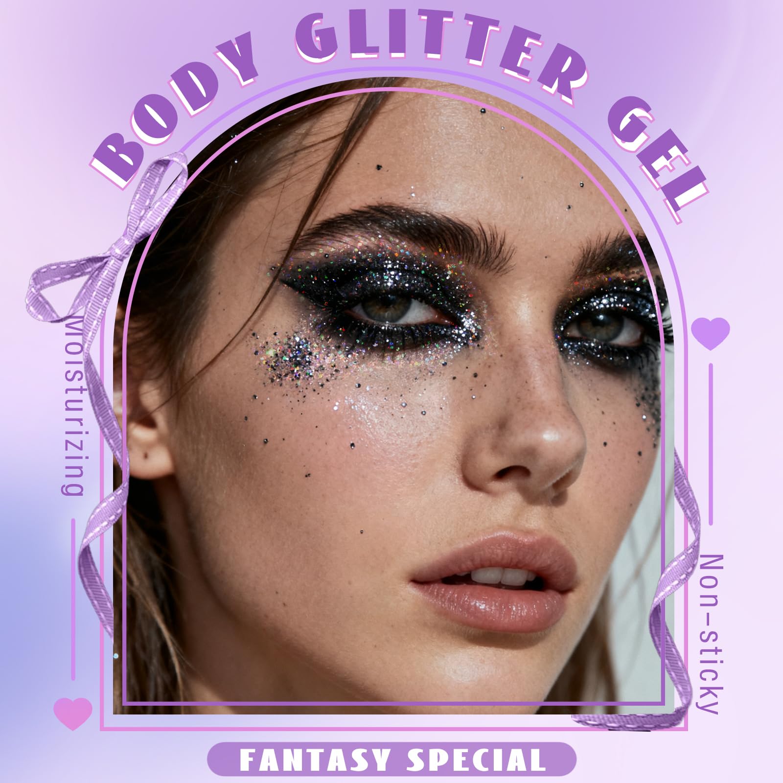 HOSAILY applied on cheek showing color-shifting sparkle for festival looks