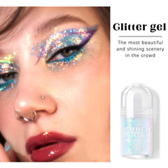 HOSAILY glitter applied to cheekbone creating glowing festival highlight