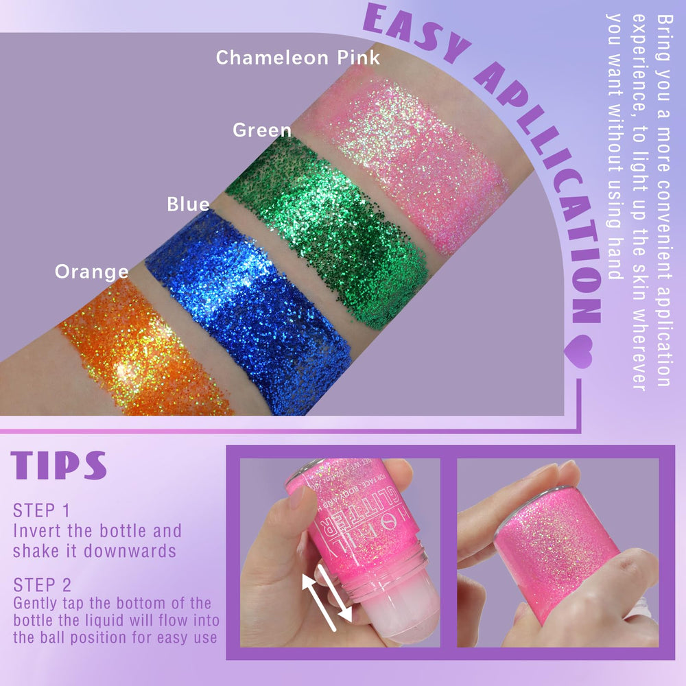 HOSAILY blue chunky glitter texture swatch highlighting holographic sparkle effect
