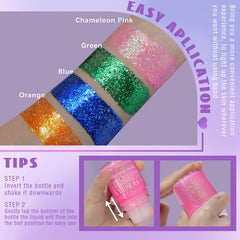 HOSAILY blue chunky glitter texture swatch highlighting holographic sparkle effect