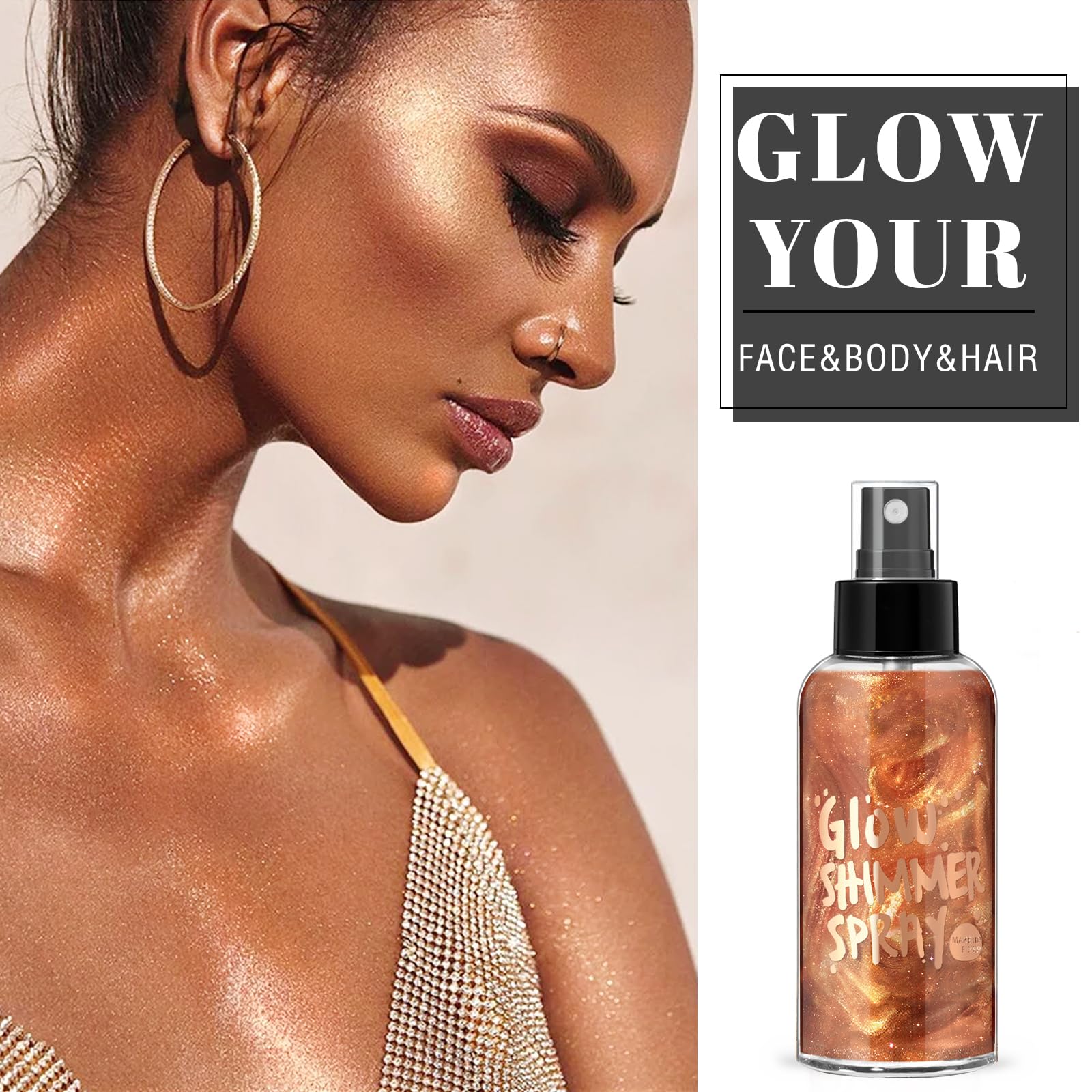 HOSAILY applied to hair adding luminous bronze highlights and shine