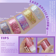 HOSAILY chunky sequin swatch on skin showing multidimensional sparkle and coverage