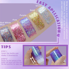 HOSAILY chunky mermaid sequins texture with holographic shift, multidimensional sparkle benefit