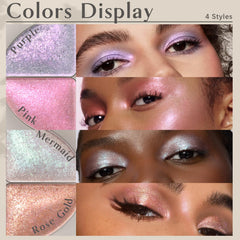 HOSAILY close-up of purple pan showing fine glitter texture and payoff