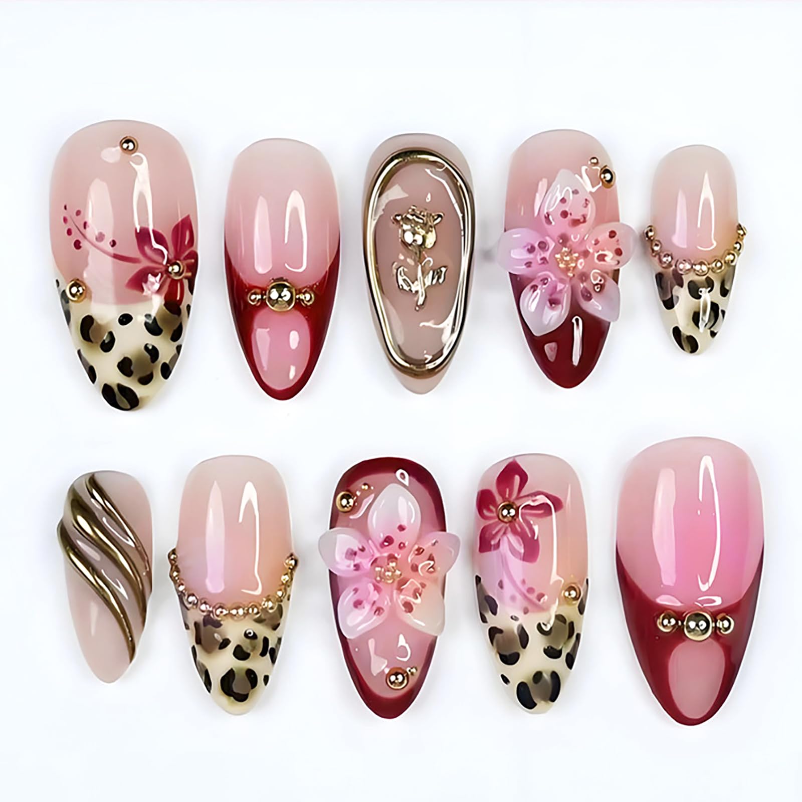 HOSAILY close-up of 3D hot pink flowers highlighting intricate detail and dimensional polish