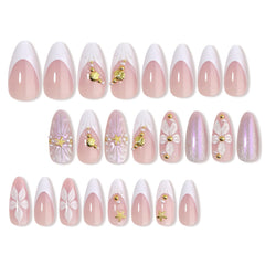 HOSAILY close-up of 3D white flower nail art highlighting texture and delicate detail