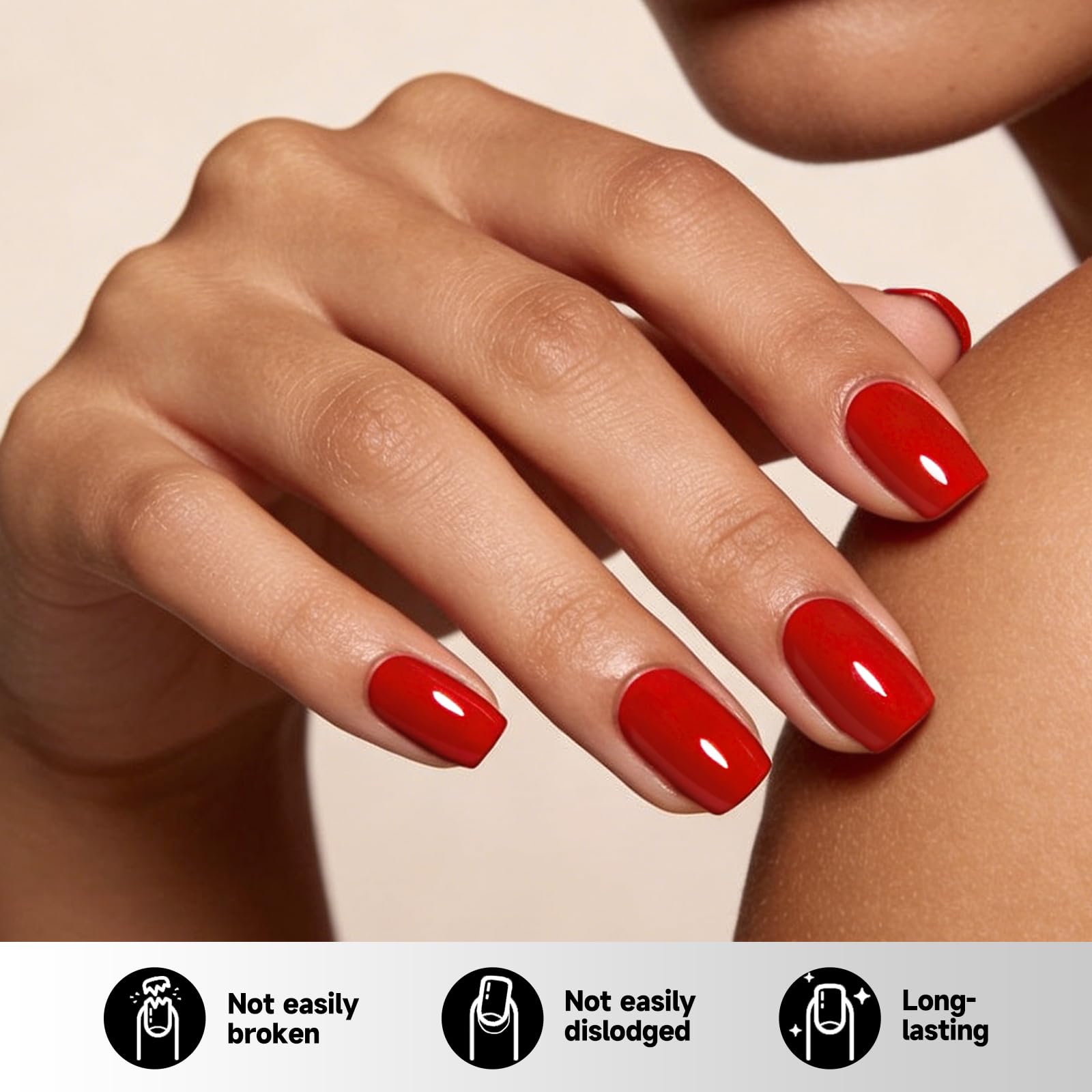 HOSAILY close-up of nail surface highlighting smooth shine and durable soft-gel finish