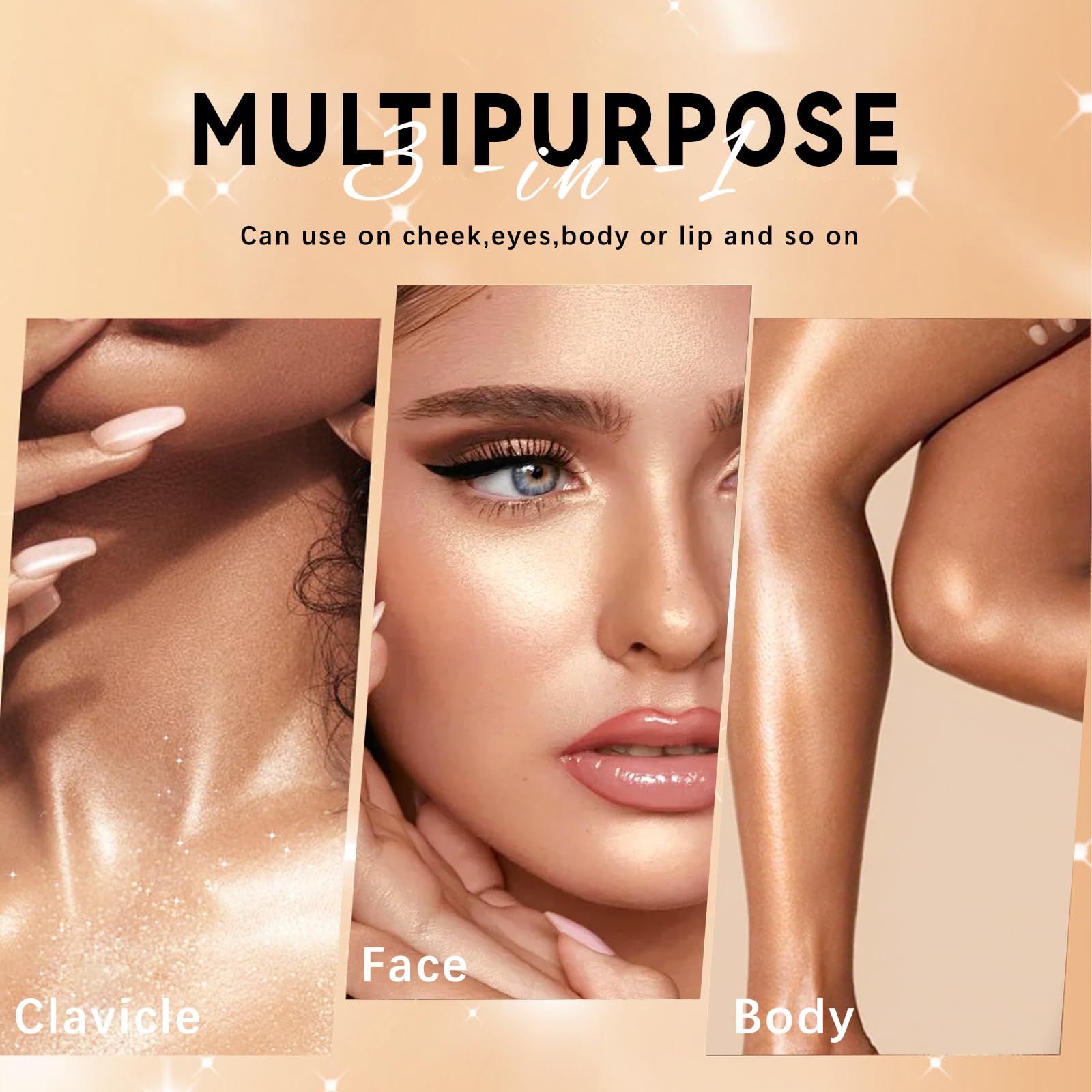 HOSAILY applied to cheekbone demonstrating natural daytime glow