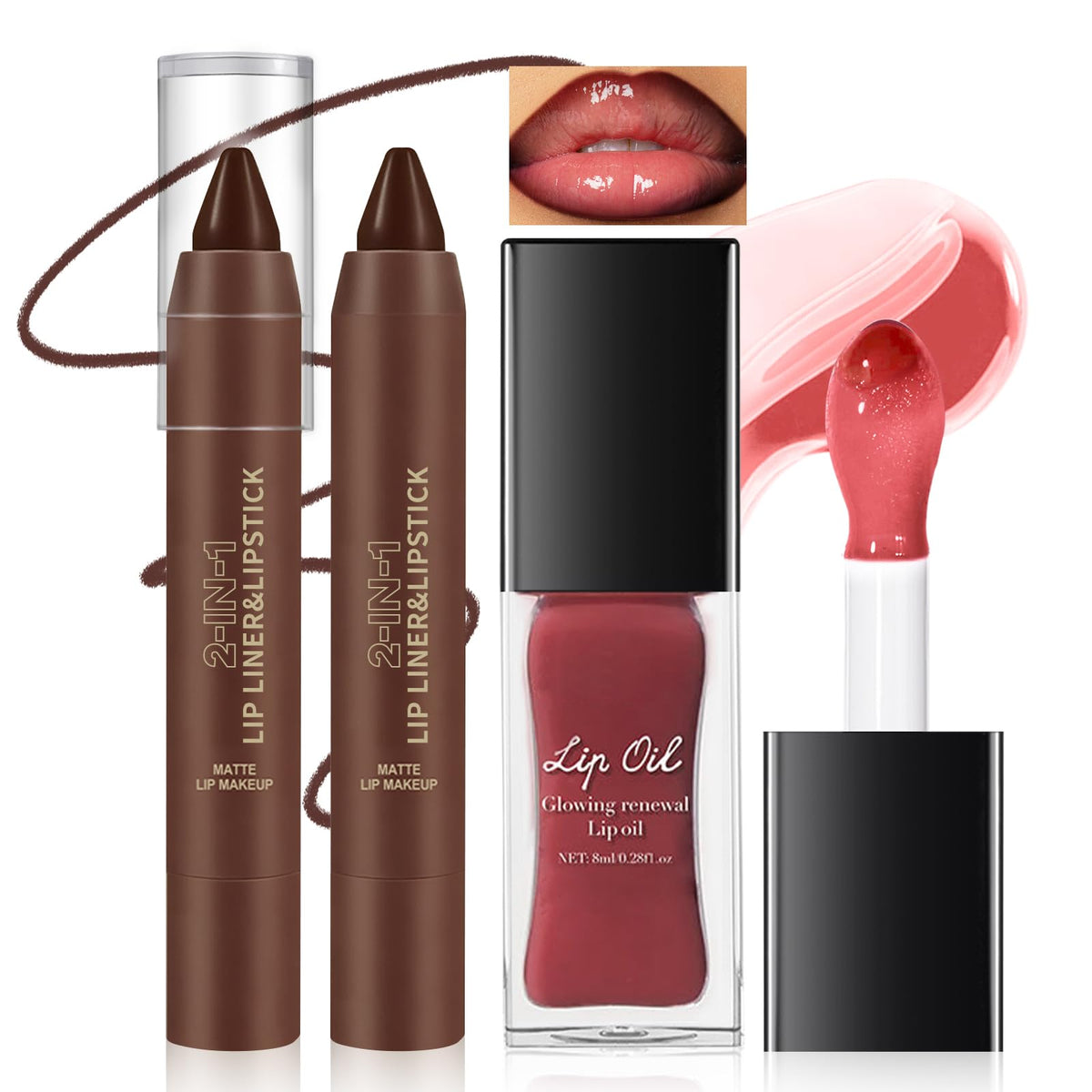 HOSAILY front packaging of lip duo showing neat compact design and portability