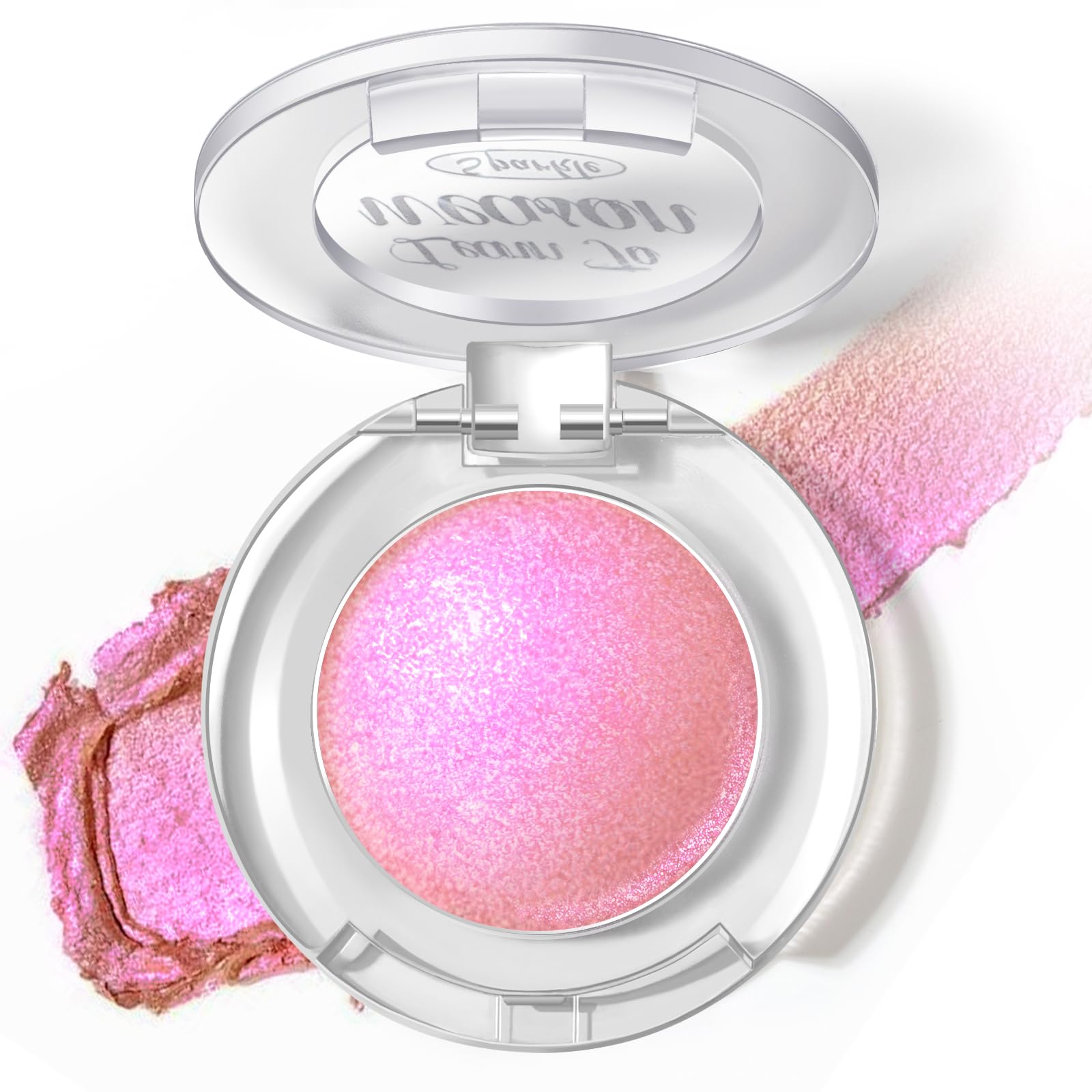 HOSAILY front compact palette showing iridescent pink shimmer, ideal for travel