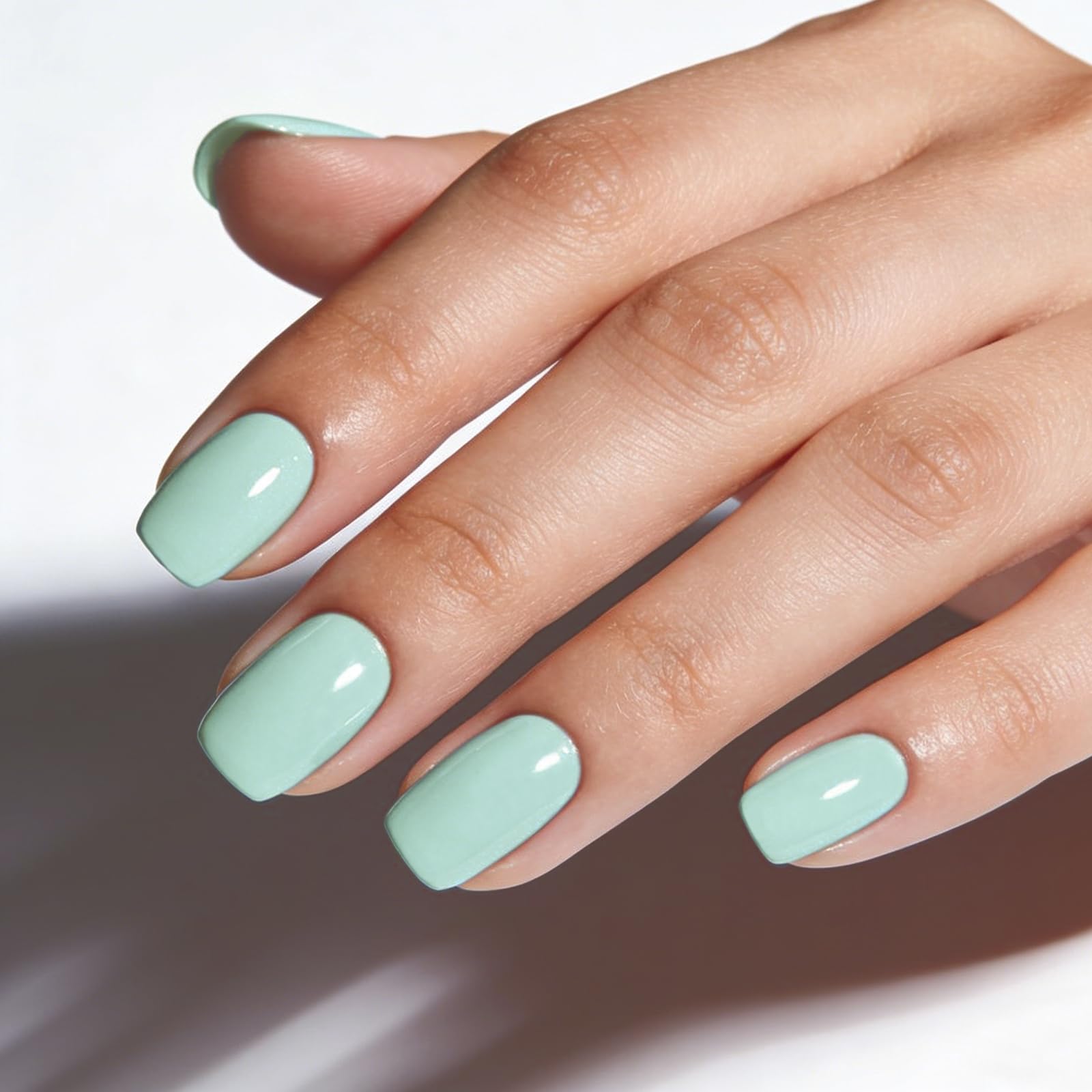 HOSAILY front packaging showing mint press-on nails for instant salon look