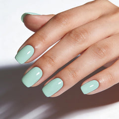 HOSAILY front packaging showing mint press-on nails for instant salon look