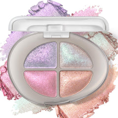 HOSAILY front view of closed holographic 4-color palette showing compact size