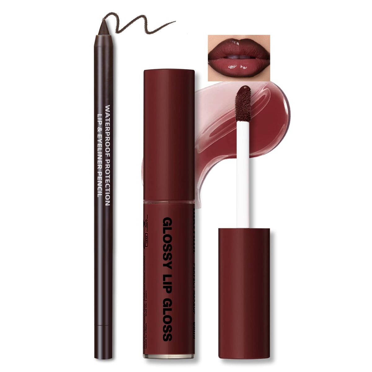HOSAILY front packaging showing combo set, clear benefit of complete lip look