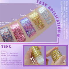 HOSAILY gel texture poured to show chunky sequin shimmer and blendability benefit