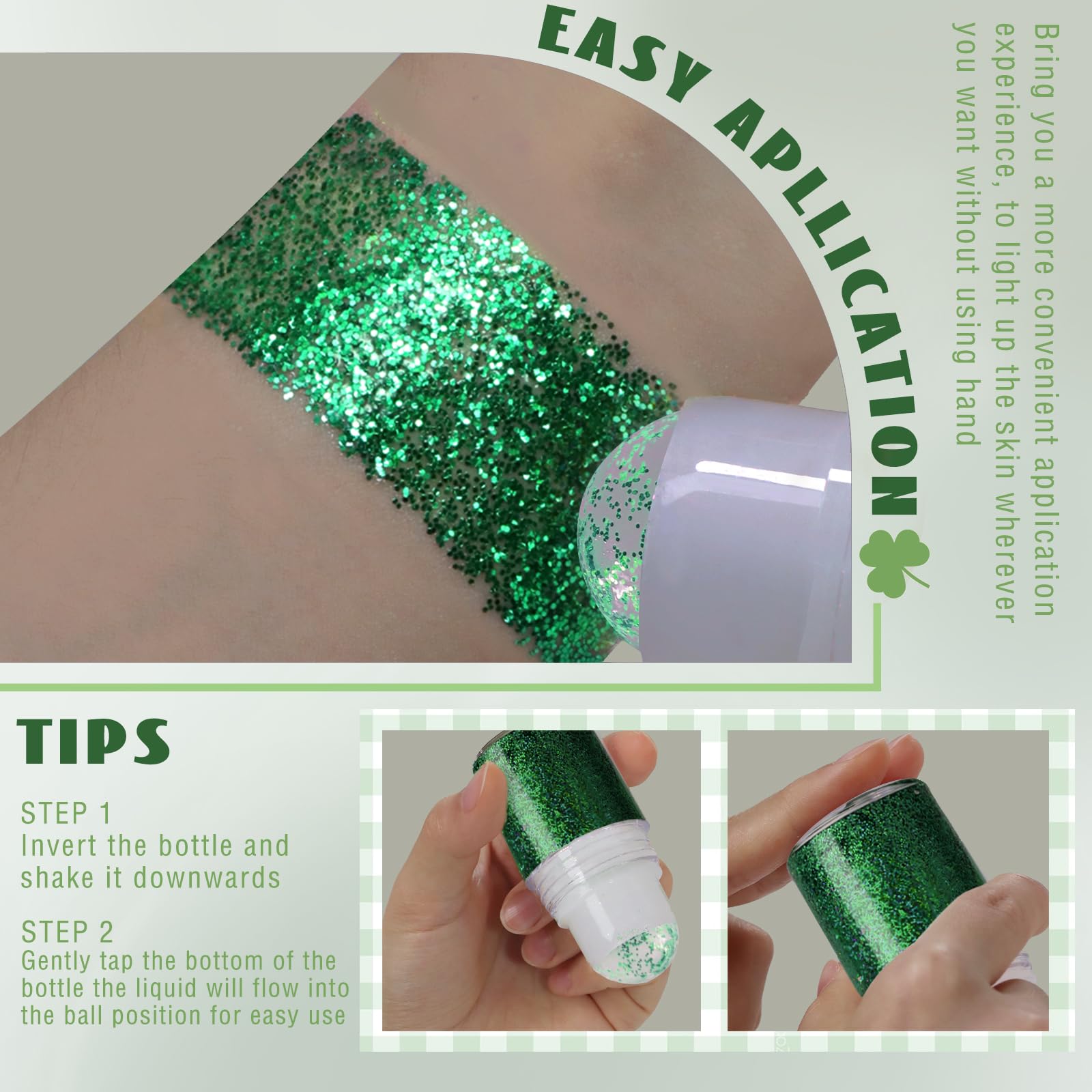 green chunky sequin glitter gel texture by HOSAILY illustrating holographic shine