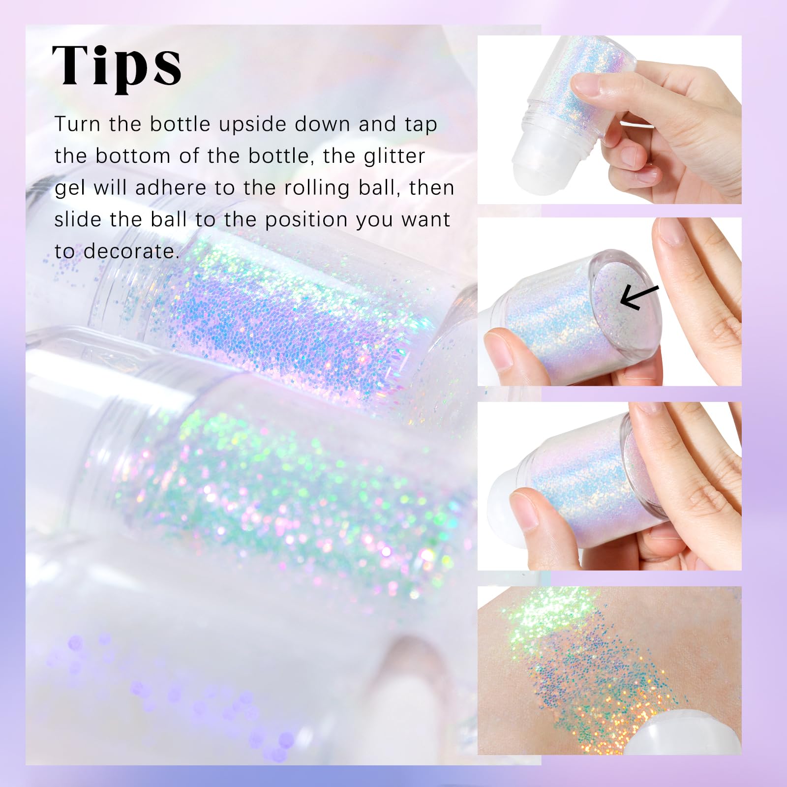 HOSAILY close-up of chunky holographic glitter texture, vivid reflective effect