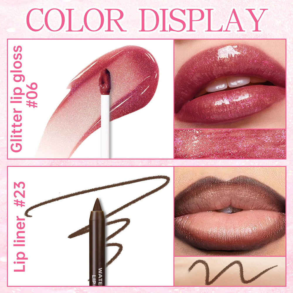 HOSAILY gloss applied on lips close-up, delivers luminous sparkle finish