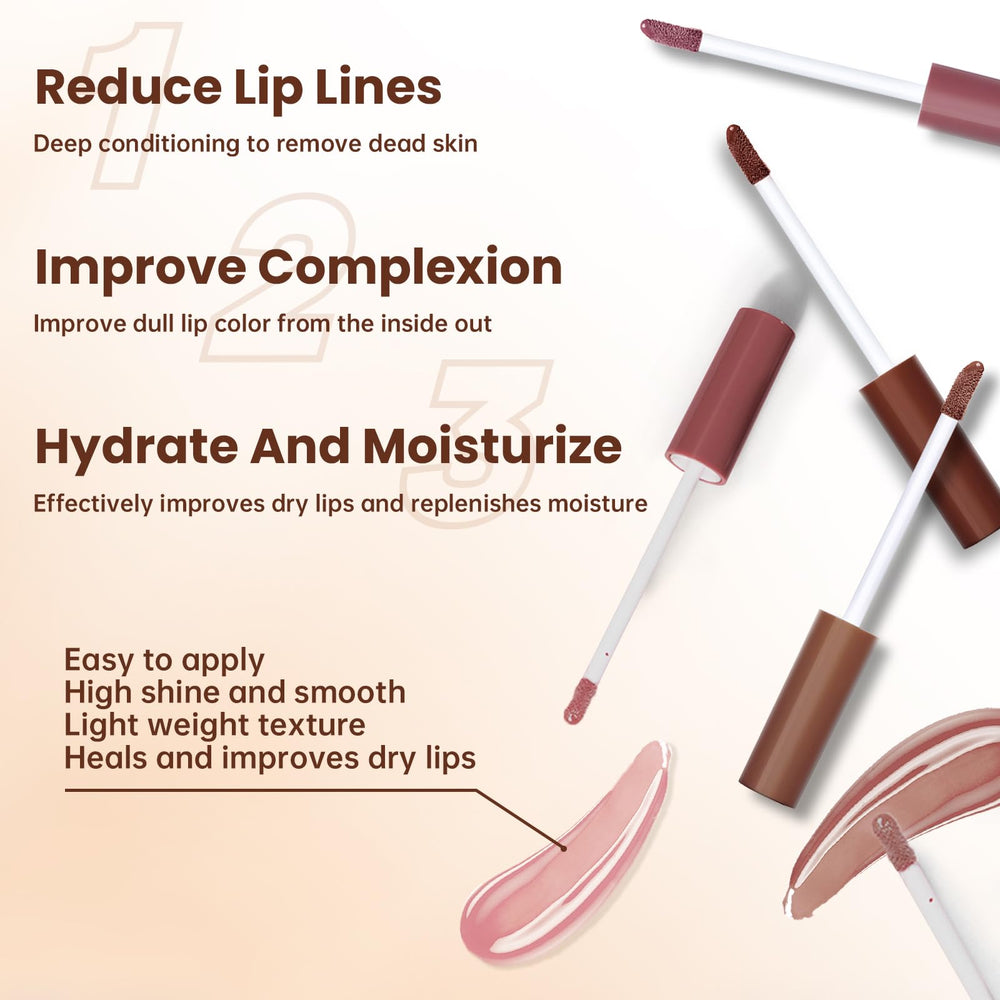 HOSAILY gloss wand close-up showing moisturizing formula and high shine