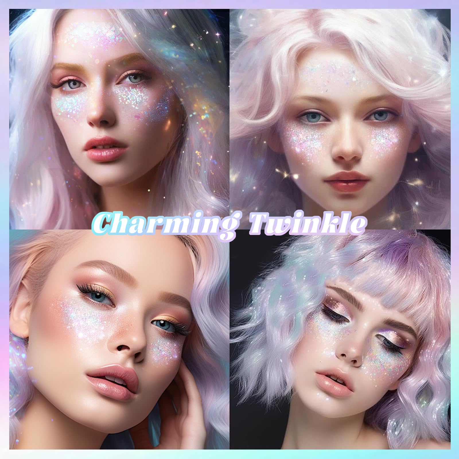 HOSAILY glitter along hairline creating instant party-ready accent