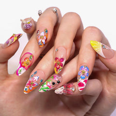HOSAILY lifestyle beach vacation manicure showing vibrant nails ideal for summer and travel looks