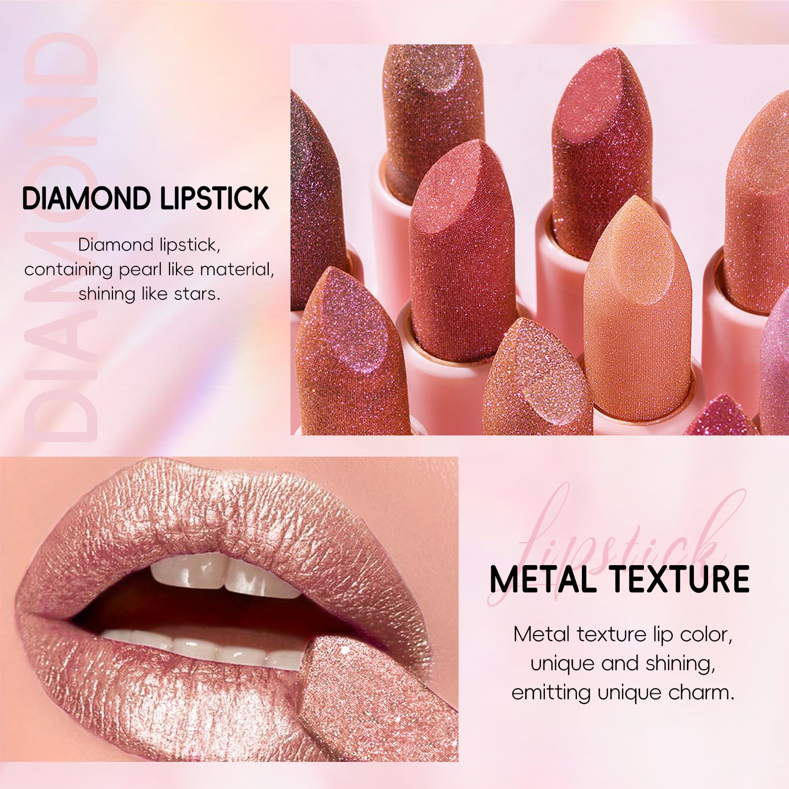 HOSAILY lip swatch on hand displays true champagne shine and color payoff