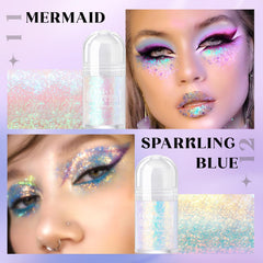 HOSAILY Mermaid glitter gel texture close-up showing holographic sparkles