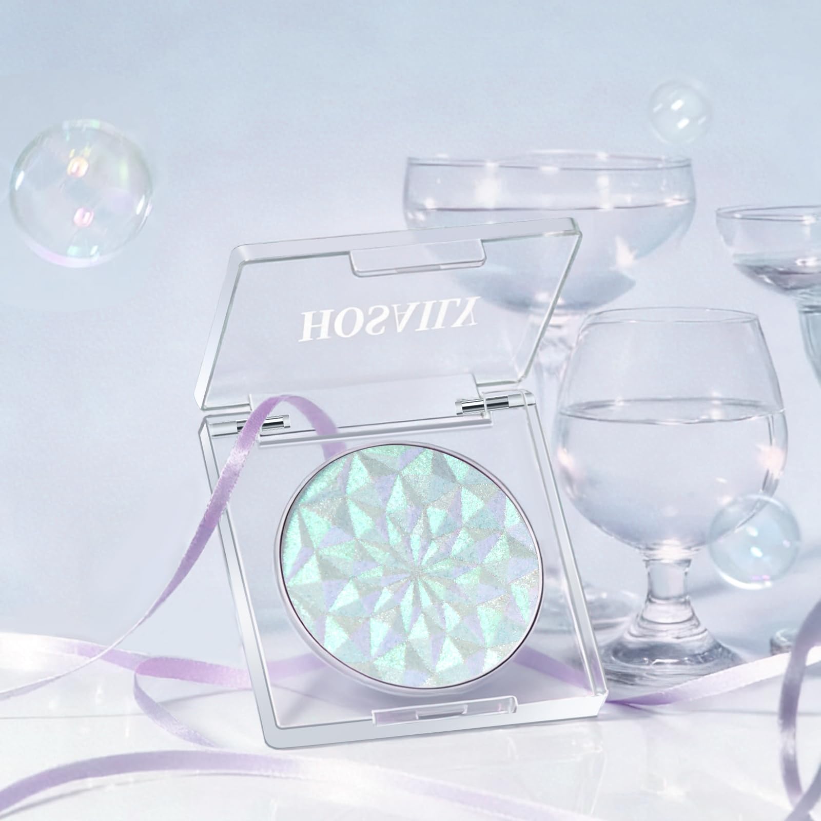 HOSAILY mermaid lifestyle festival look showing long-lasting holographic eye sparkle