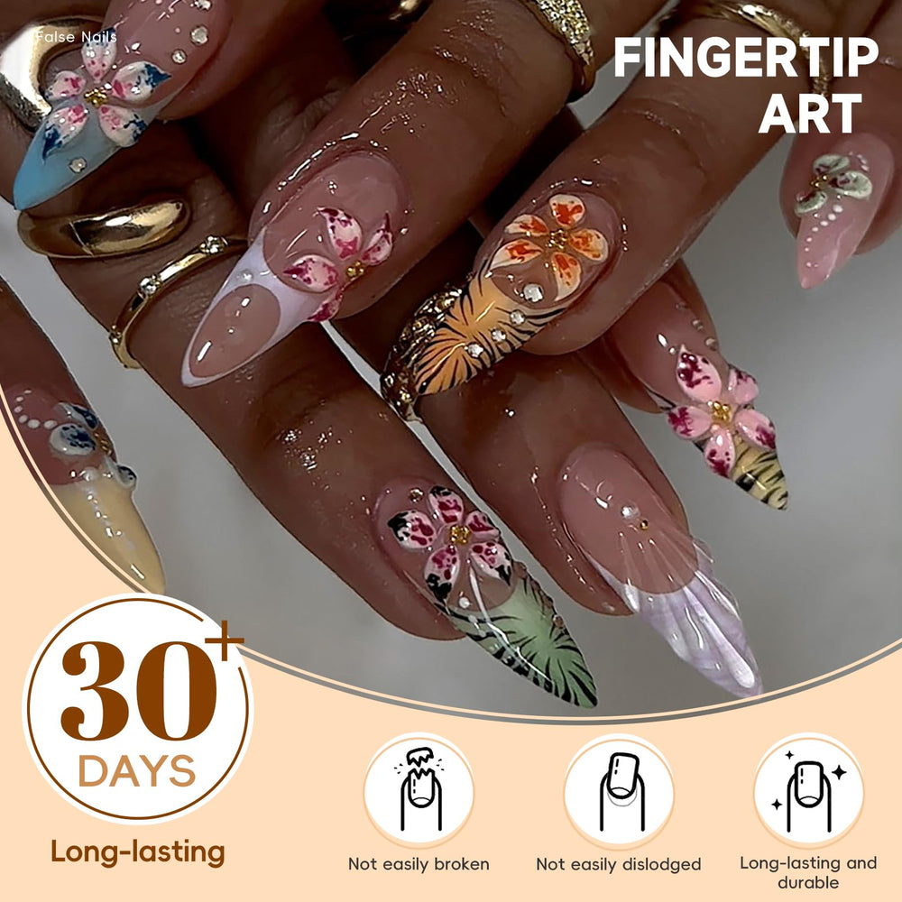 HOSAILY laid-out nail sizes display all 12 size pairs for precise fit and easy selection