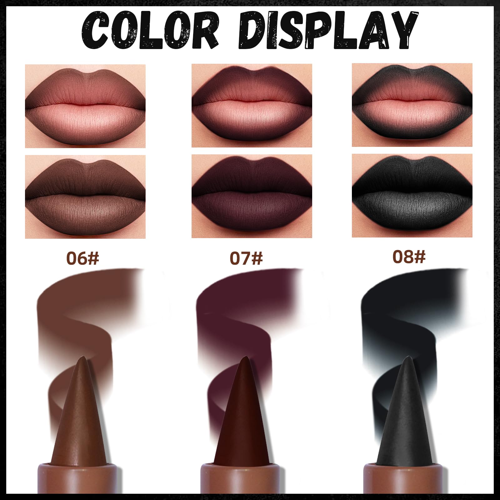 HOSAILY ombré application demo on lips showing blended depth and dimension
