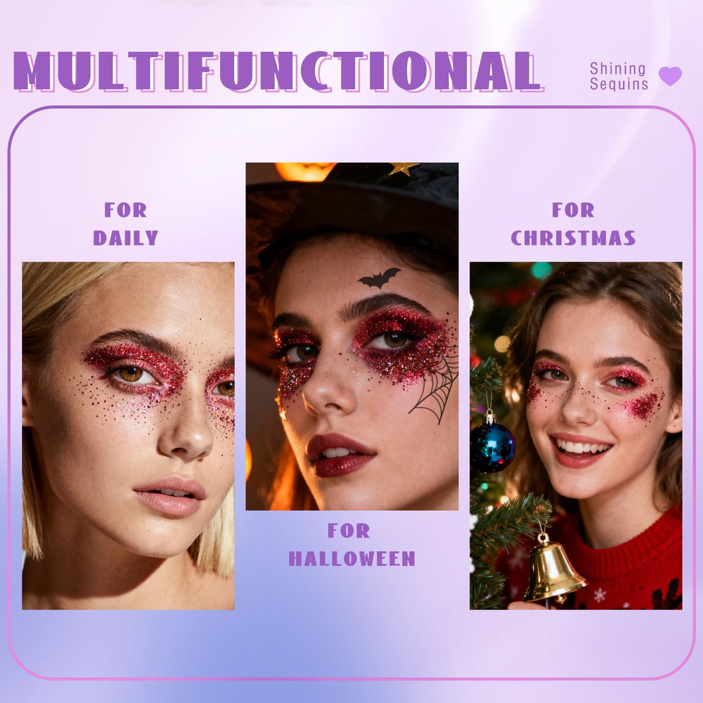 HOSAILY applied on cheek showing vibrant red shimmer for festival-ready glow
