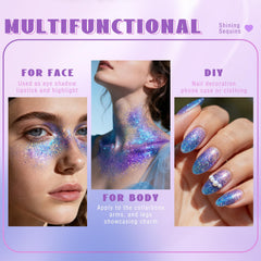HOSAILY applied on cheek for festival look adding dramatic reflective sparkle