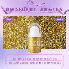 HOSAILY applied on model face highlighting chameleon color shift benefit