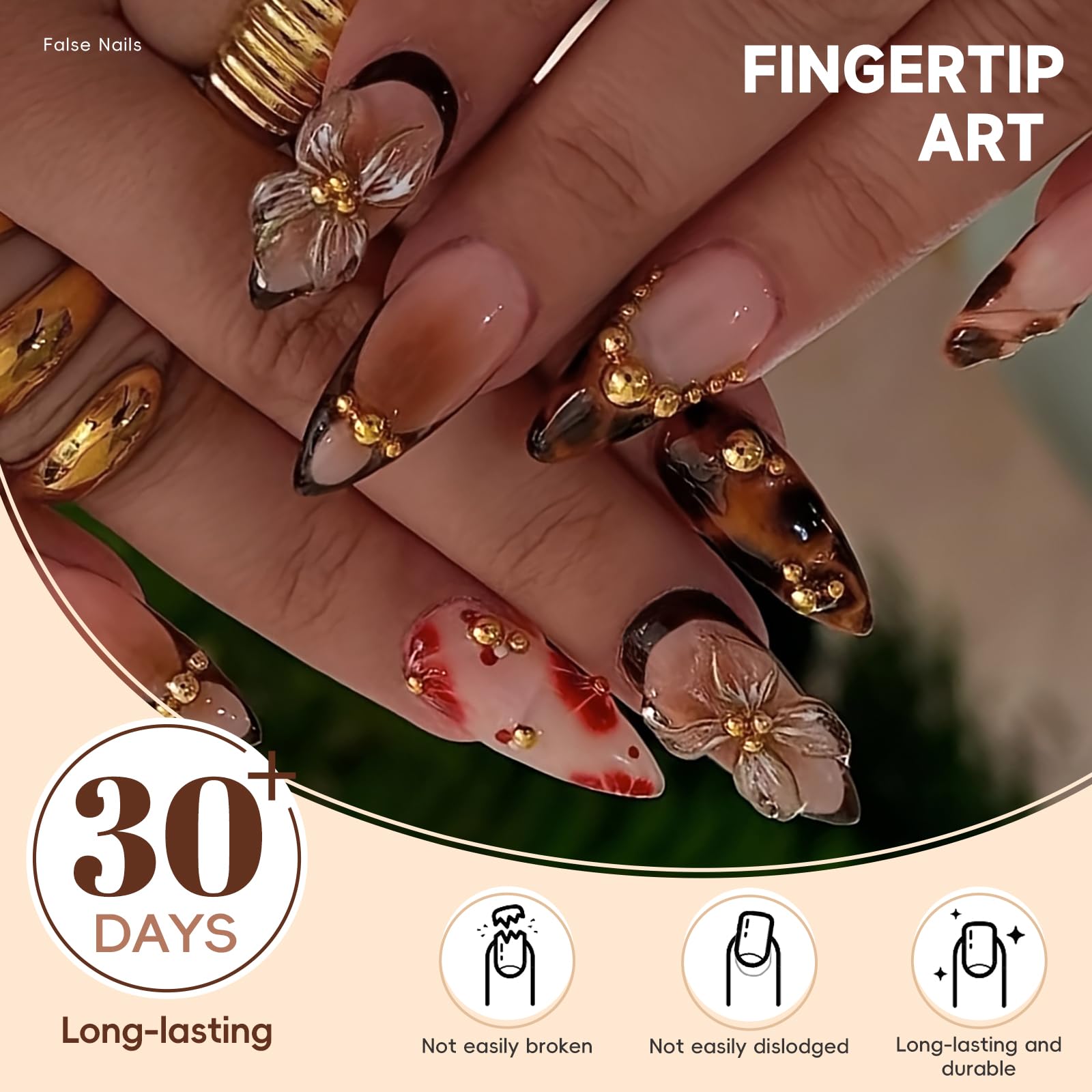 HOSAILY full kit with nail file cuticle stick and adhesive tabs for quick use