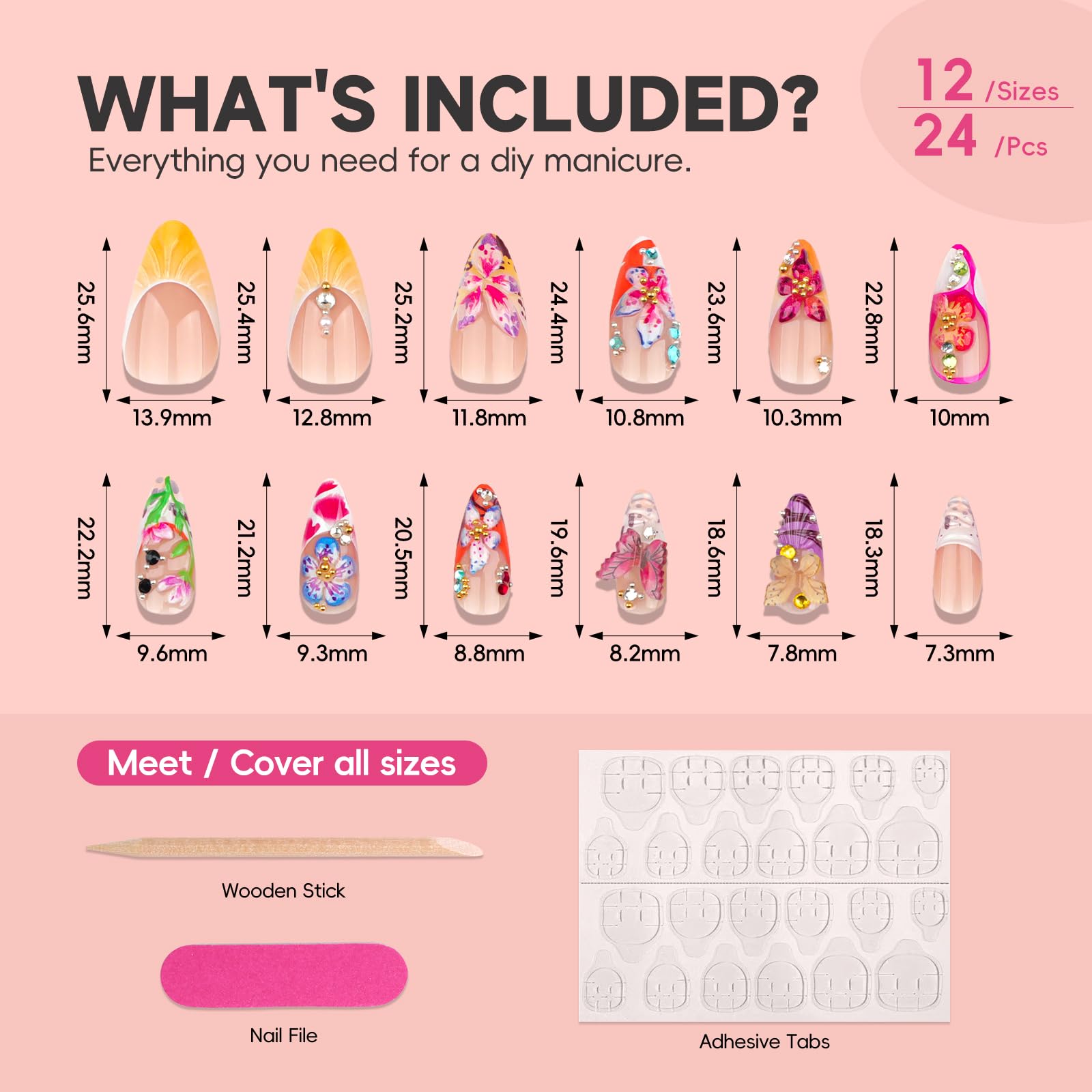 HOSAILY size selection with nail file and cuticle stick illustrating correct fit and preparation benefit