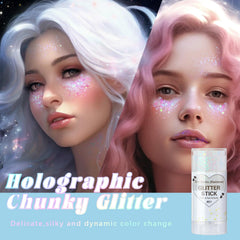 HOSAILY close-up of stick tip displaying chunky glitter texture for strong sparkle