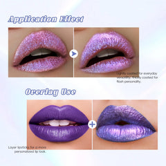 HOSAILY texture swipe showing metallic lilac sheen for intense pigment