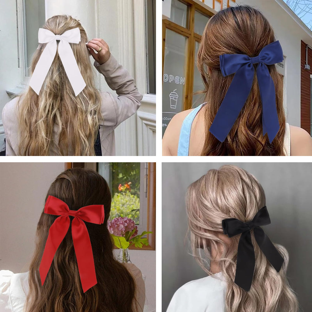 Hotalisona bow worn in ponytail demonstrating comfortable, secure styling