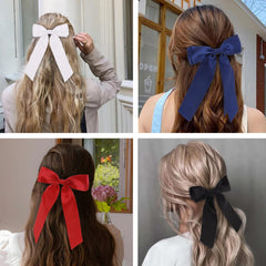 Hotalisona bow worn in ponytail demonstrating comfortable, secure styling