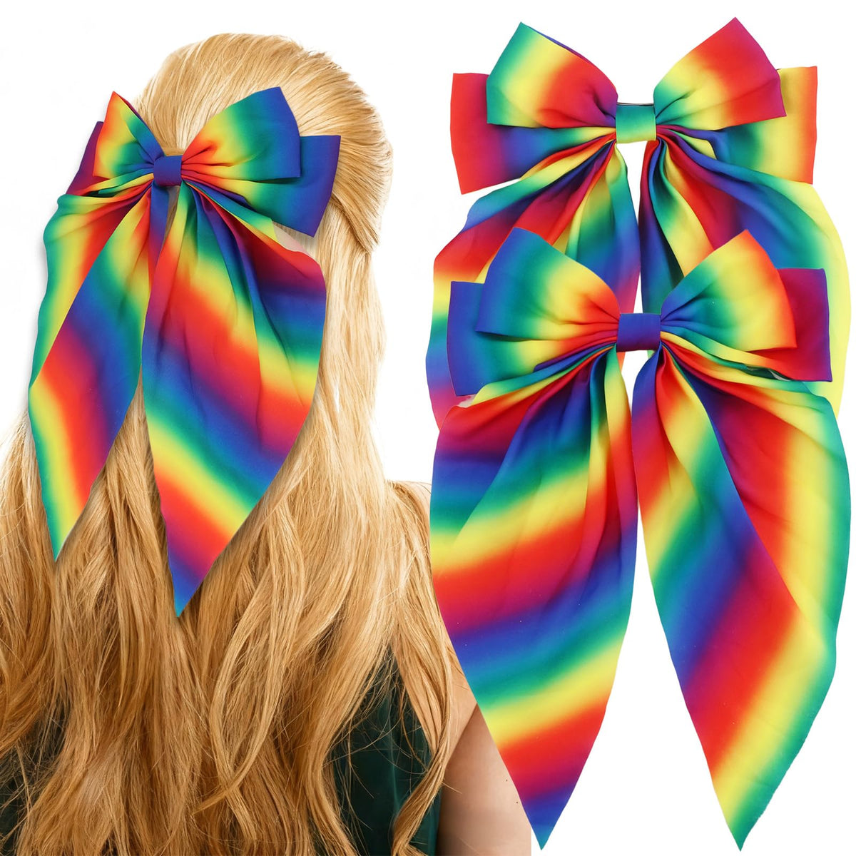 Hotalisona front view showing two rainbow bows adding instant festive color