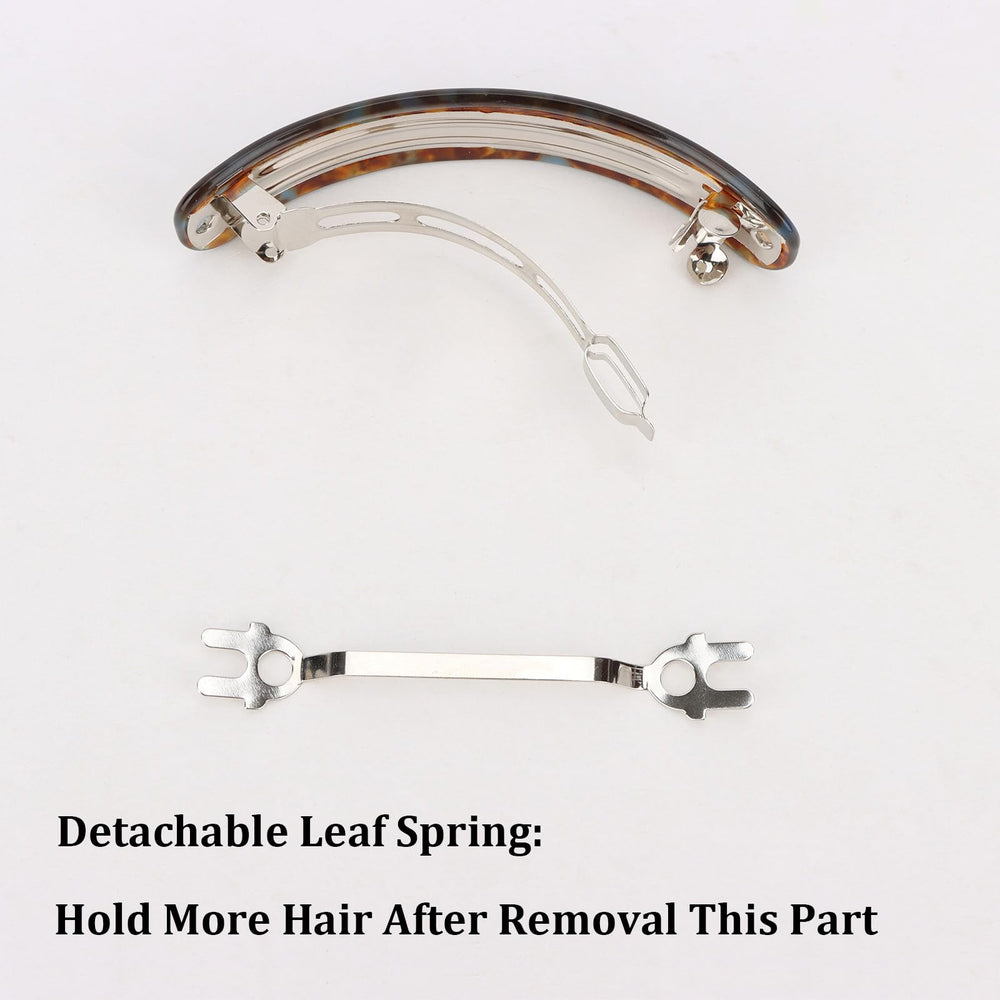 Hotalisona barrette worn in a half-up hairstyle for neat daywear