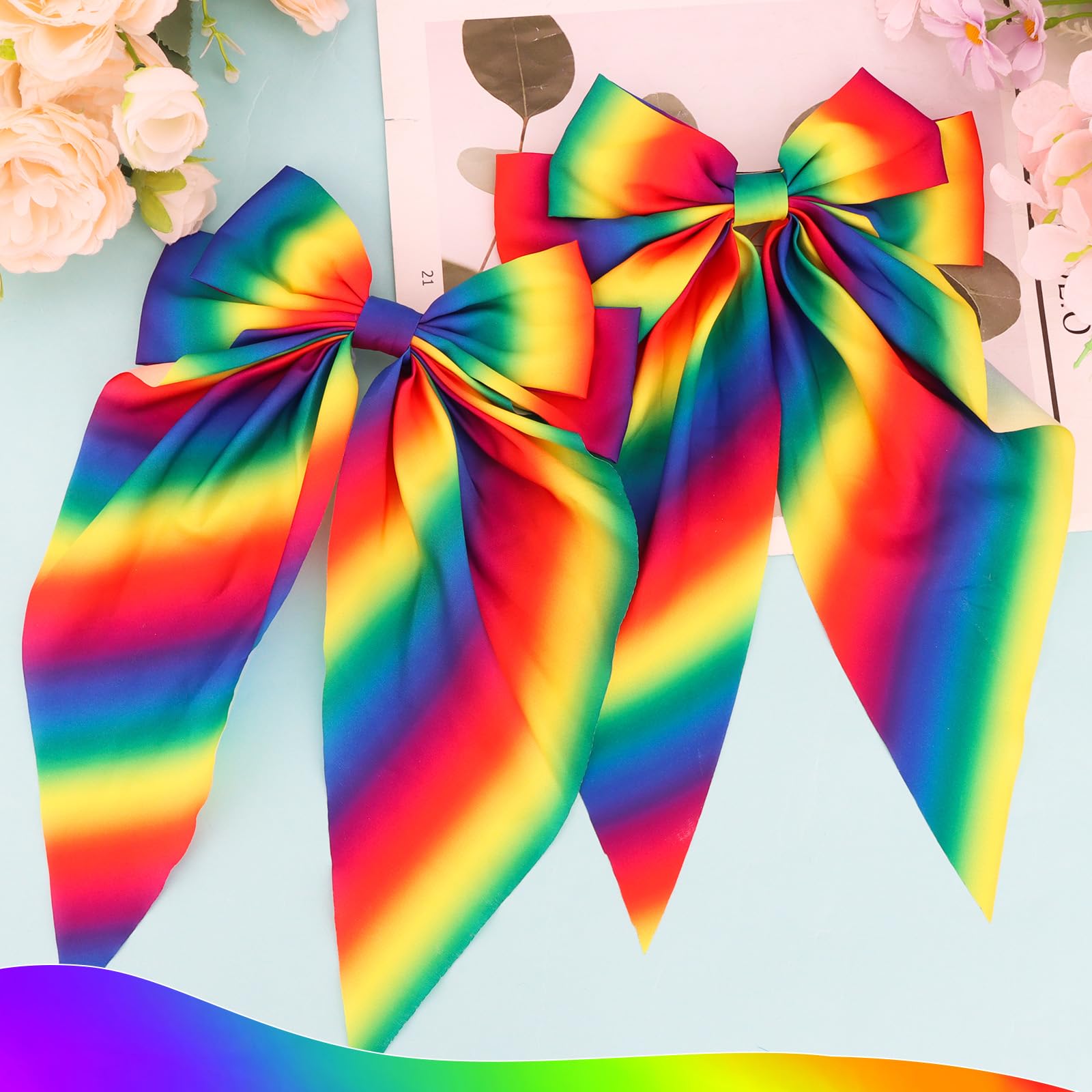Hotalisona bow used in ponytail illustrating easy styling and visibility