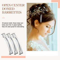 Hotop spread of 30 silver barrettes showing variety and value