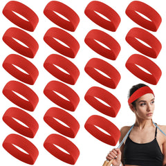 Hotop front view of 20 red headbands showing value pack convenience