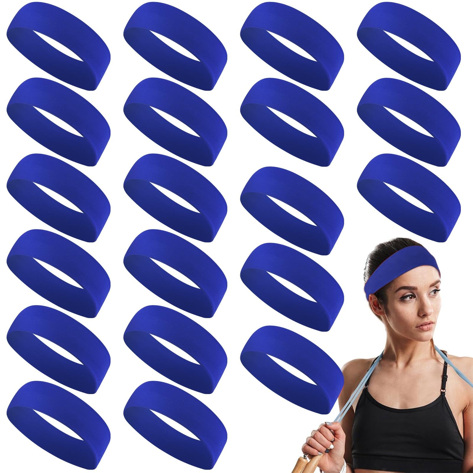 Hotop front packaging royal blue headbands shows neat bulk and ready use