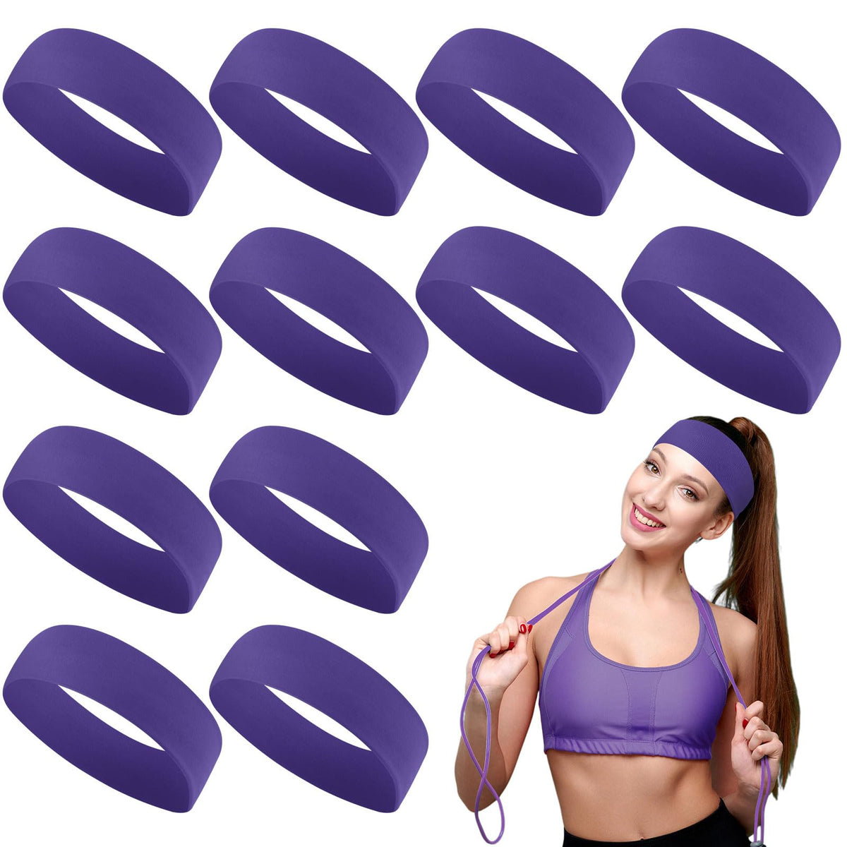 Hotop front packaging showing twelve purple sweatbands and value pack benefit