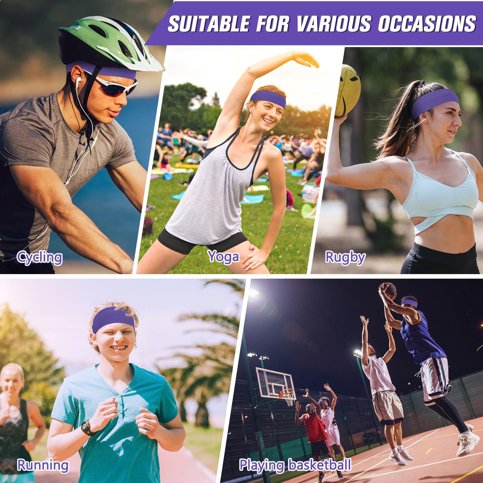 Hotop stacked headbands showing the 12-pack convenience for rotation